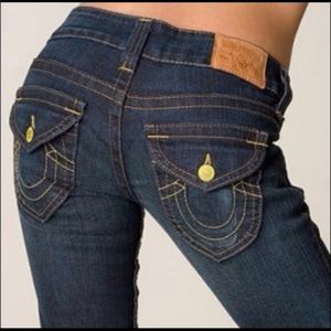 True Religion Joey The Boss Yellow Button Jeans